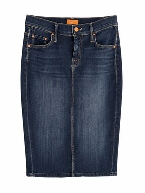 MOTHER The Pegslit Skirt After Hours Dark Wash Denim Pencil Midi Skirt 25